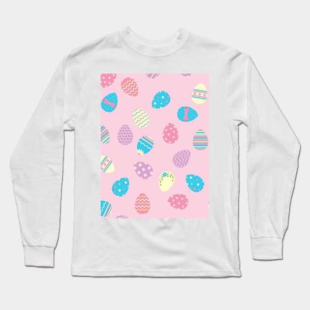 Pastel Easter Eggs Long Sleeve T-Shirt by NewburyBoutique